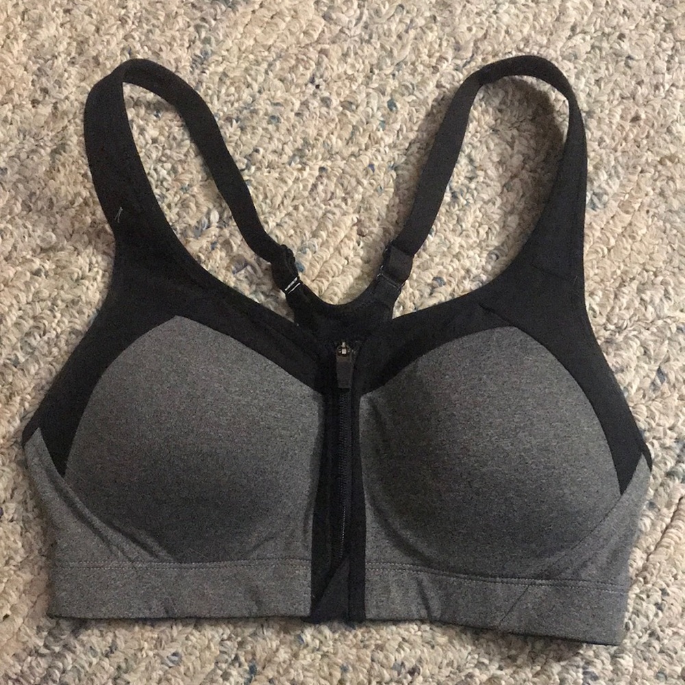 Champion C9 Gray Front Zip Sports Bra